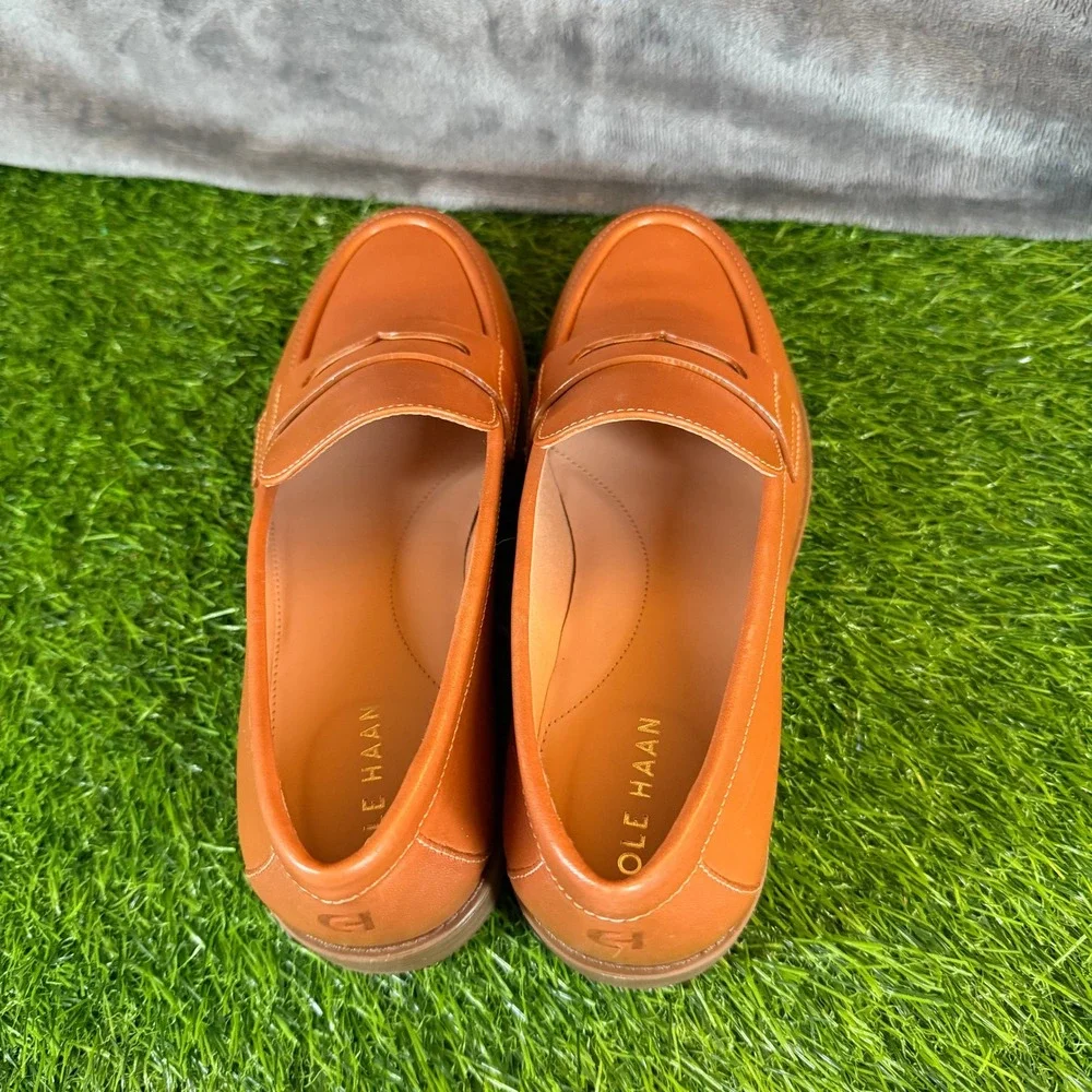 Cole Haan Haverhill Penny Loafers British Tan Leather W31769 Womens size 6.5 B